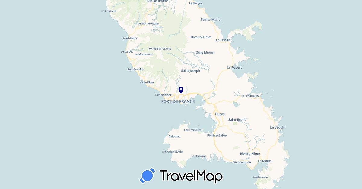 TravelMap itinerary: driving in Martinique (North America)